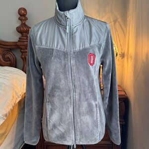 Gray Fleece Jacket with Ohio state Red Logo